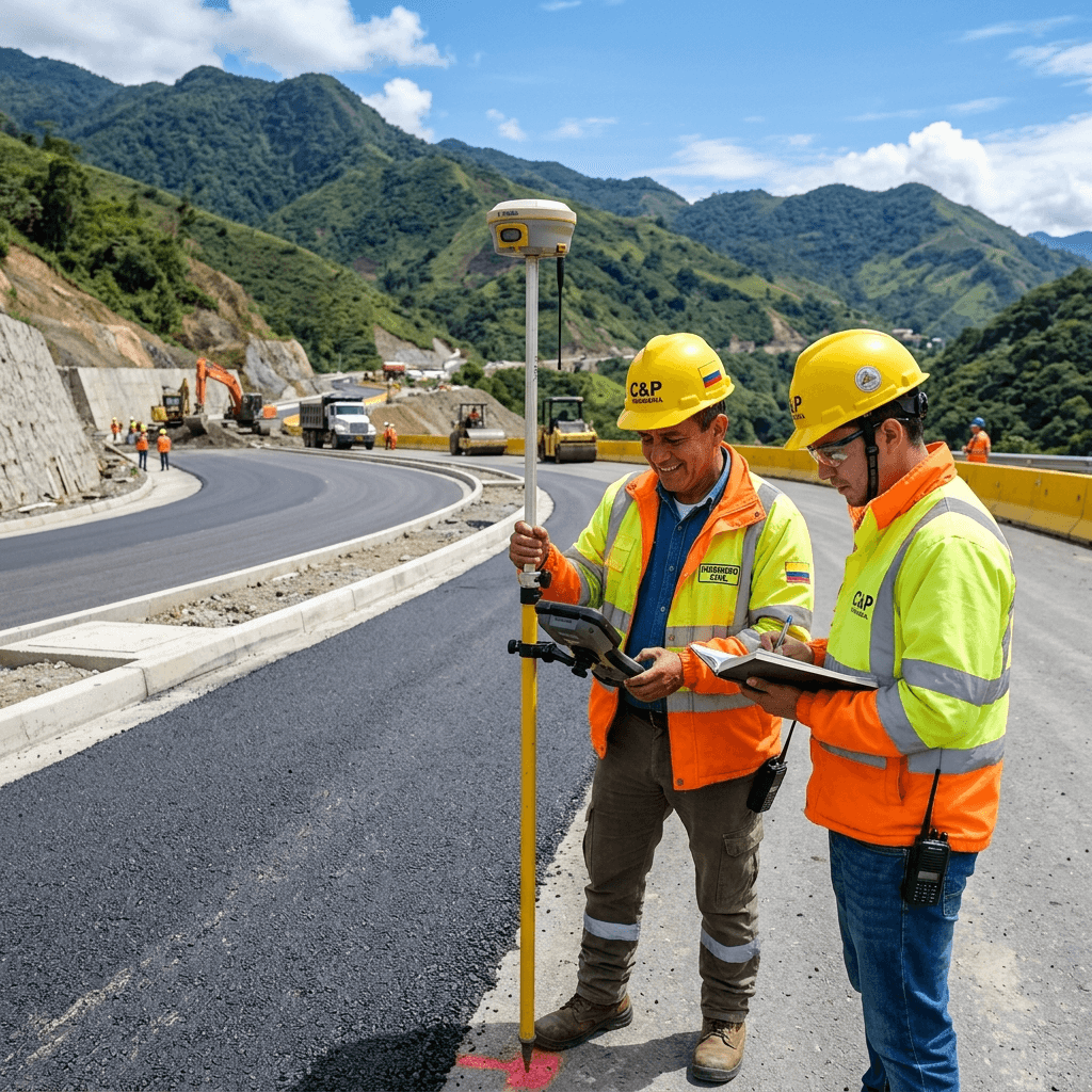 Control geométrico y verificación de cotas topográficas con antena GNSS RTK por ingenieros de Accuretta Ingeniería en Colombia