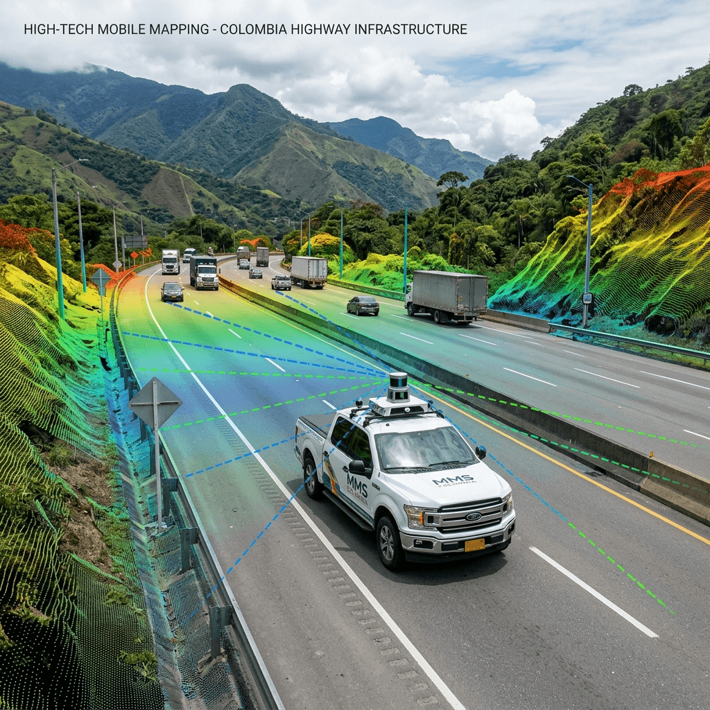 Procesamiento de Nubes de Puntos LiDAR Viales por Accuretta Ingeniería en Colombia